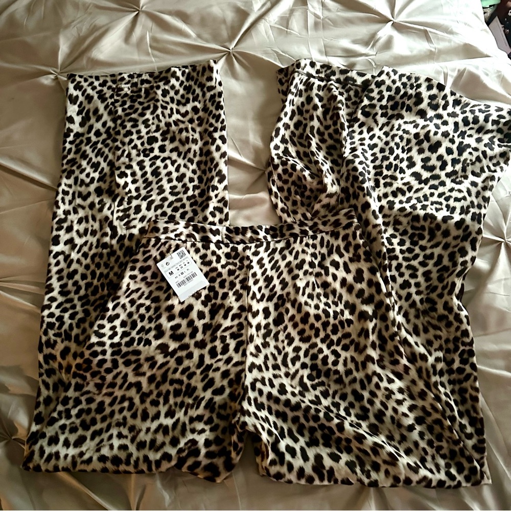 Zara Basic Animal Print Trousers